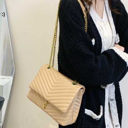 Sac Bandoulière Matelassé avec Chaîne | Sac Épaule Élégant & Pratique