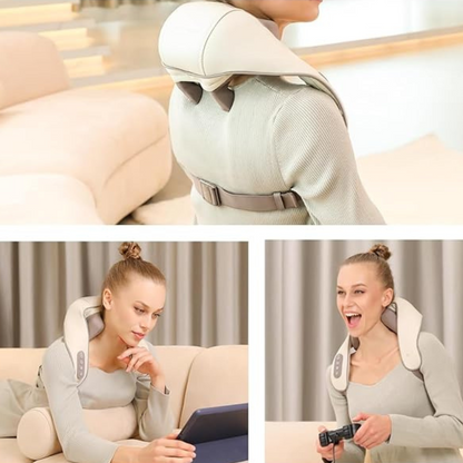 Masseur Chauffant Sans Fil Multi-Usage | Soulagement Nuque, Dos, Jambes