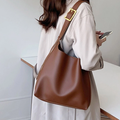 Sac Bandoulière Femme 2-en-1 avec Pochette | Élégant Similicuir Vegan