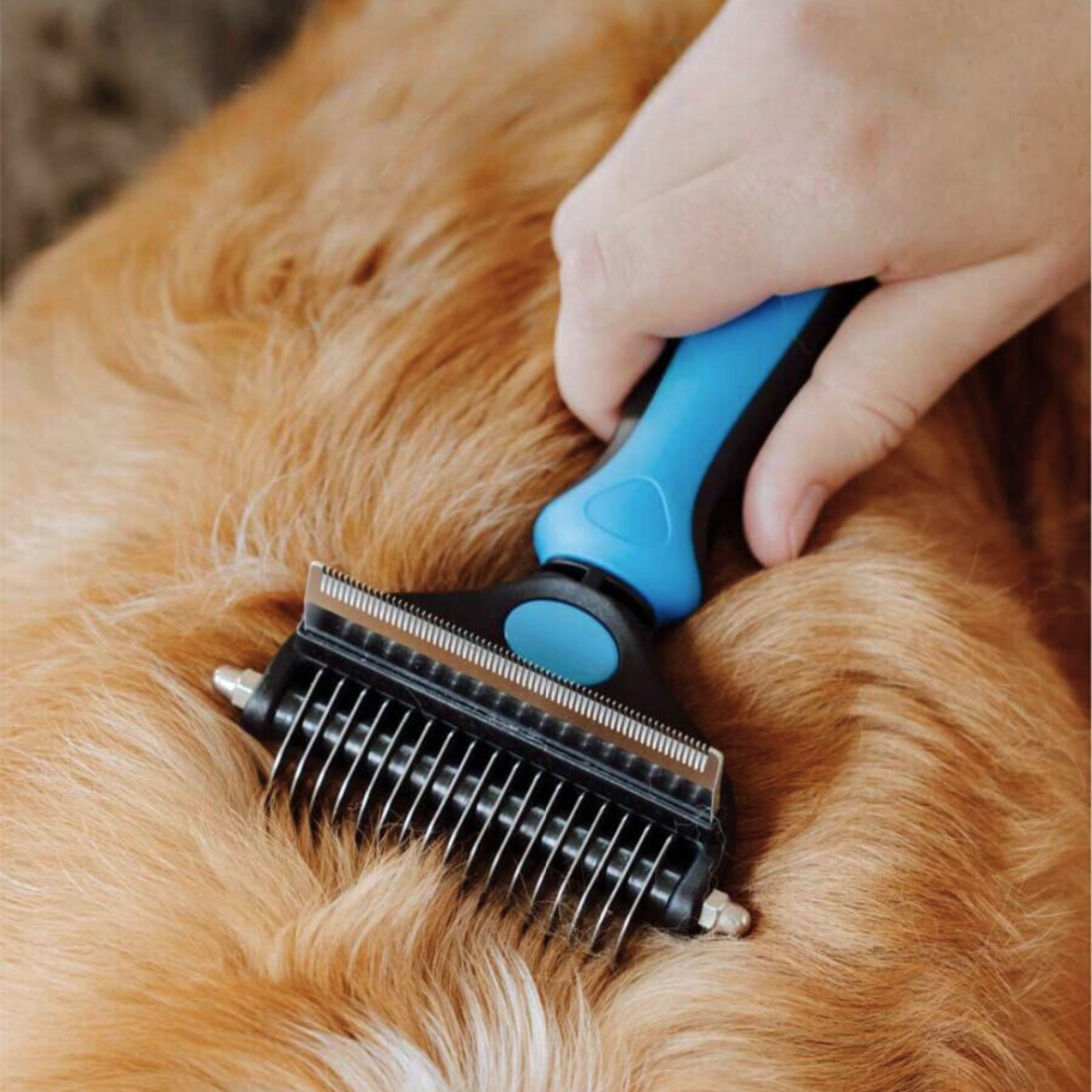 FurEase Peigne pour Animaux | 2‑en‑1 Démêlage et Toilettage