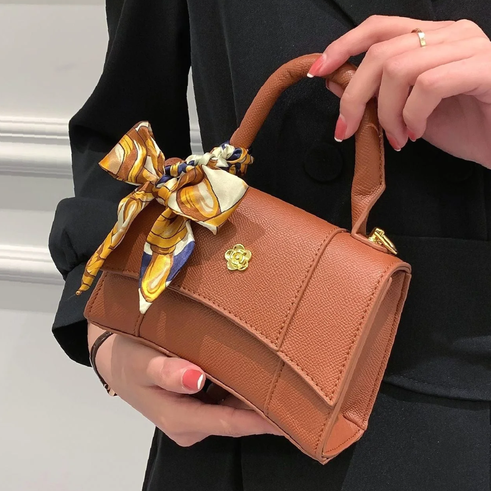 Sac à Main Chic avec Foulard | Sac Bandoulière Moderne, Élégant