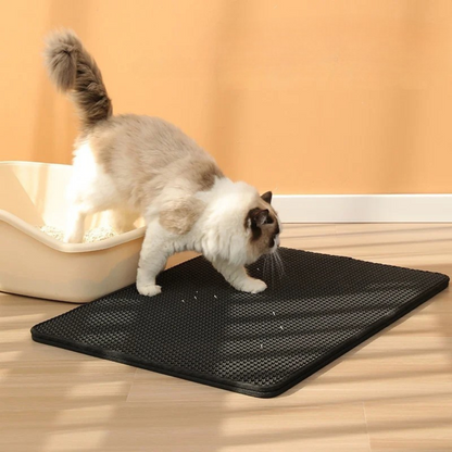 Tapis Litière Chat Double Couche | Protection Anti-Dispersion Nid d’Abeille