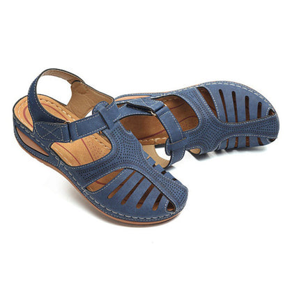 Sandale orthopédique femme confort à talon compensé