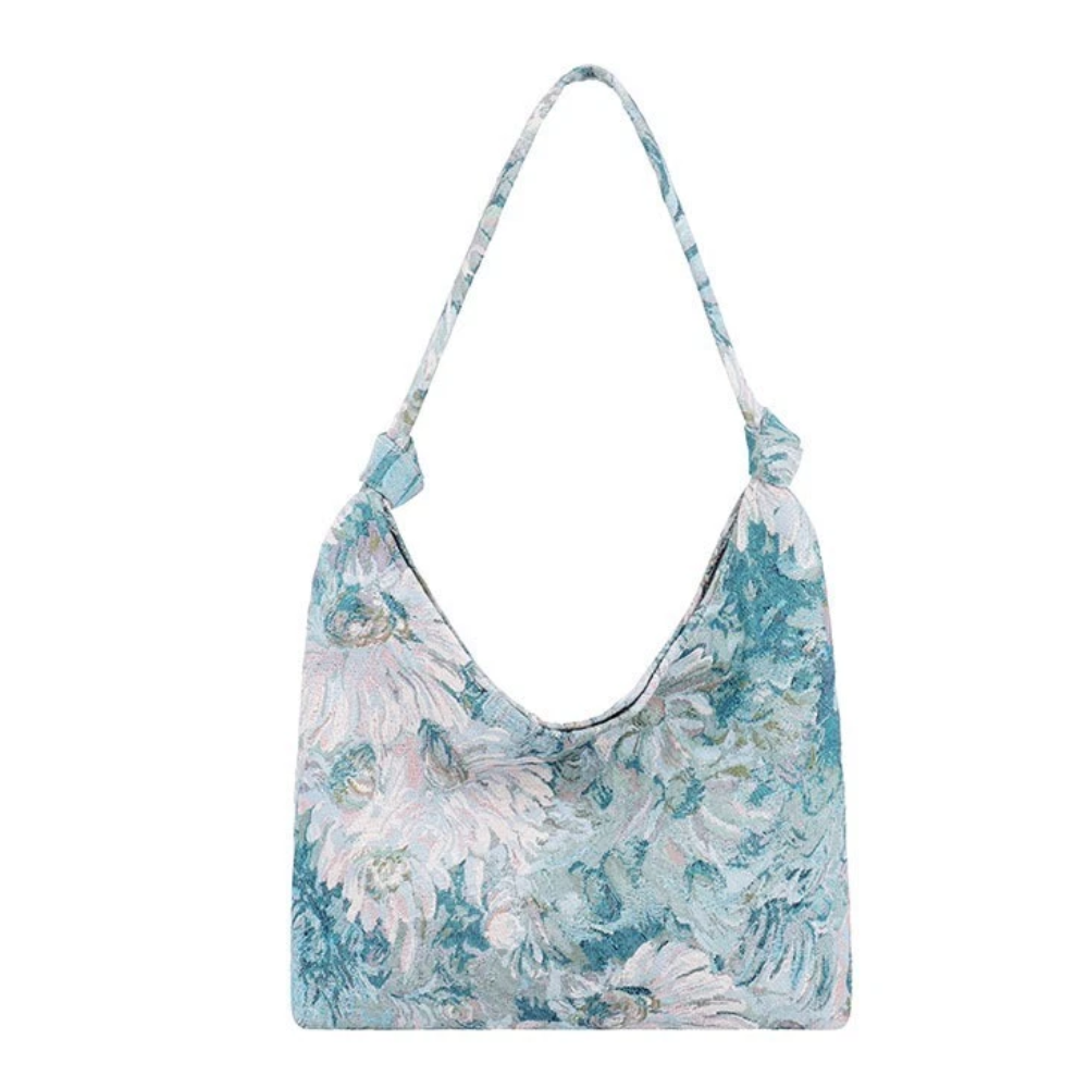 Sac Cabas Épaule en Toile Fleurie | Sac à Main Léger, Spacieux