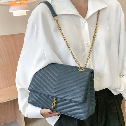 Sac Bandoulière Matelassé avec Chaîne | Sac Épaule Élégant & Pratique