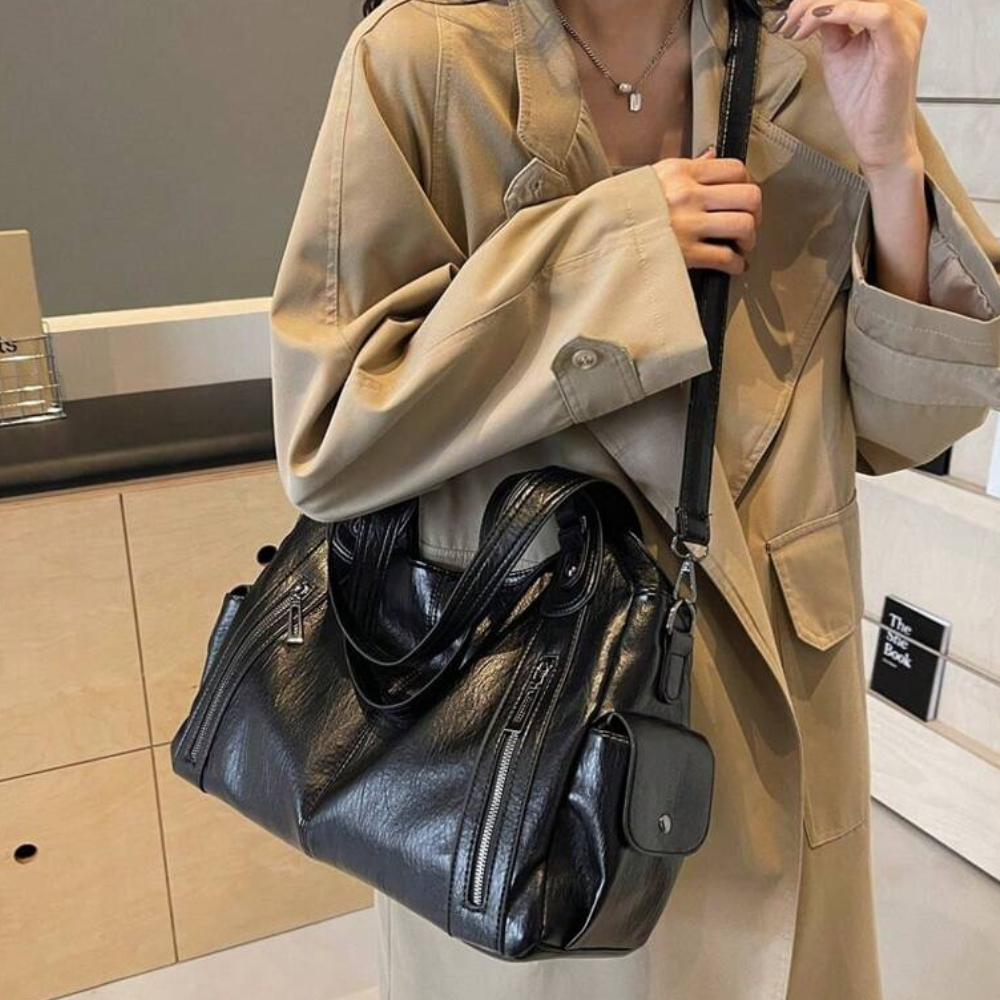 Sac à Main Multi-Poches avec Bandoulière | Similicuir Léger et Spacieux