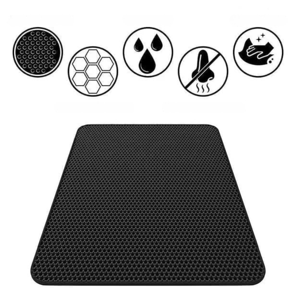 Tapis Litière Chat Double Couche | Protection Anti-Dispersion Nid d’Abeille