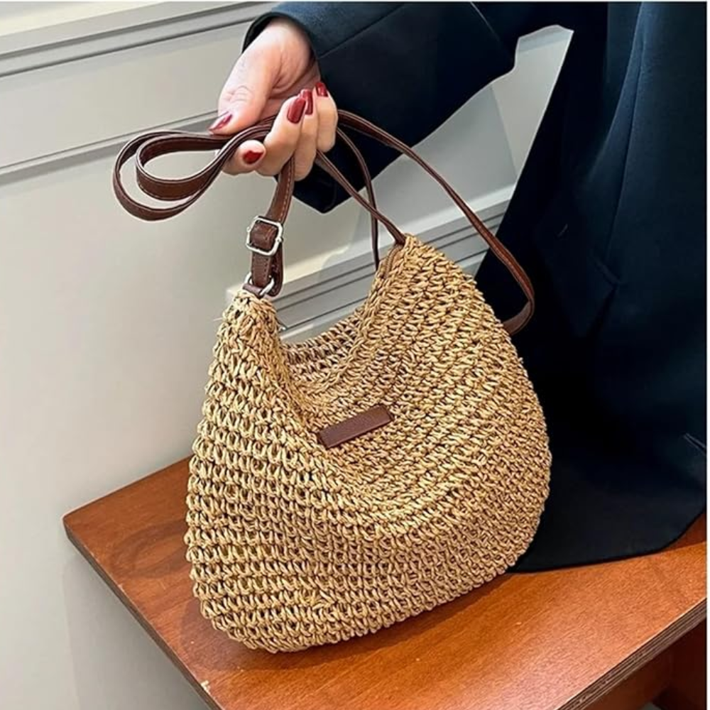 Sac D’Épaule Estival En Paille Tressée | Décontracté & Léger
