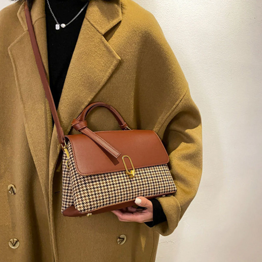 Sophie - Sac à Bandoulière Pied-de-Poule