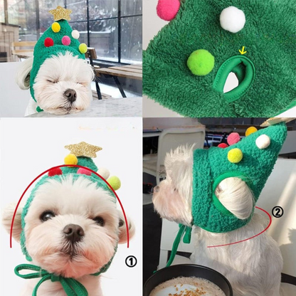 Chapeau et Bavoir Costume de Noël pour Animaux | Style Fête Adorable