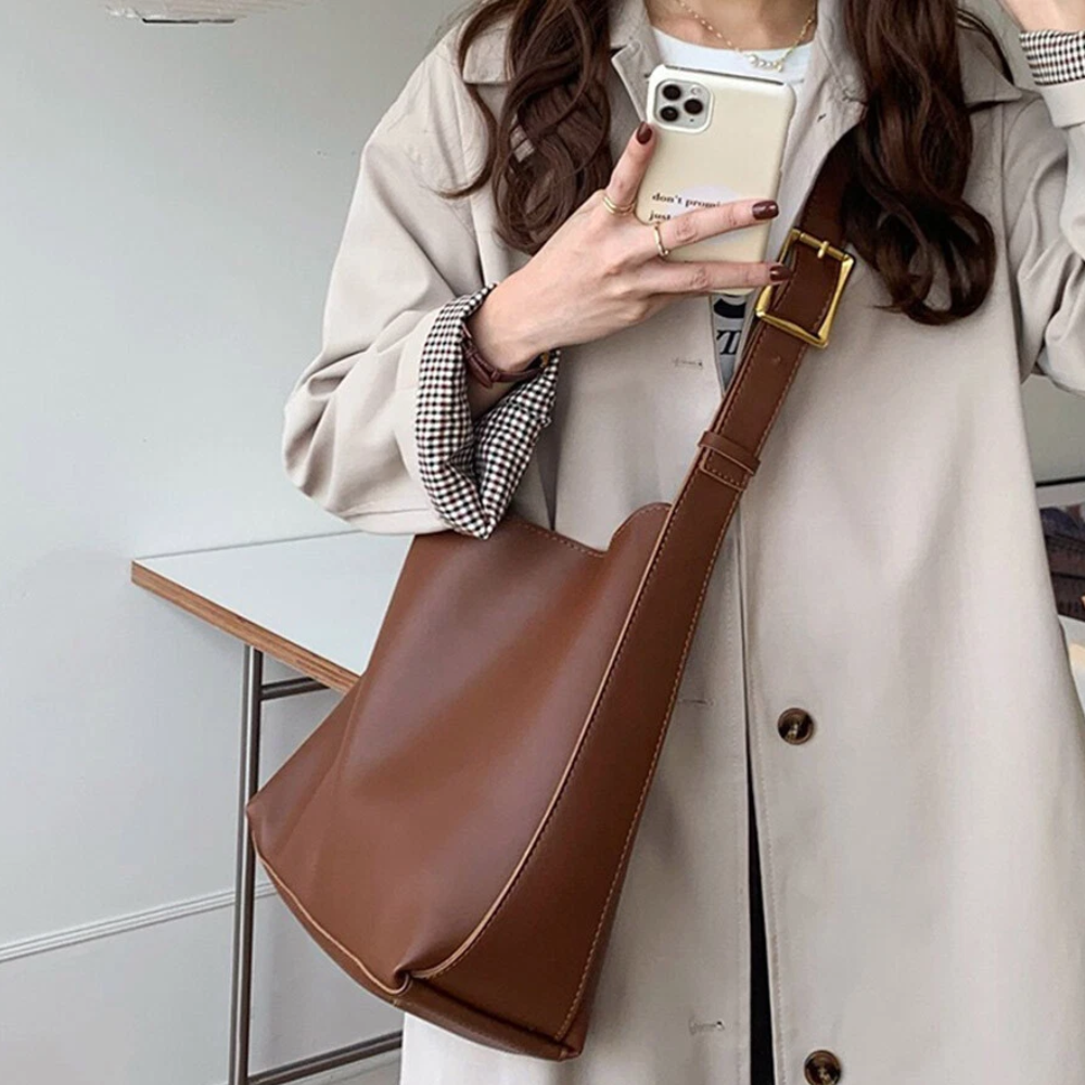 Sac Bandoulière Femme 2-en-1 avec Pochette | Élégant Similicuir Vegan