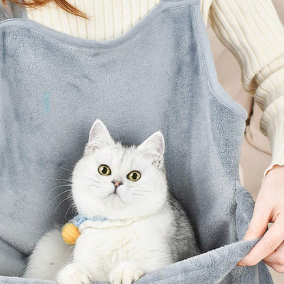 Tablier de Toilettage Polaire pour Chat | Confort, Propreté et Mains Libres