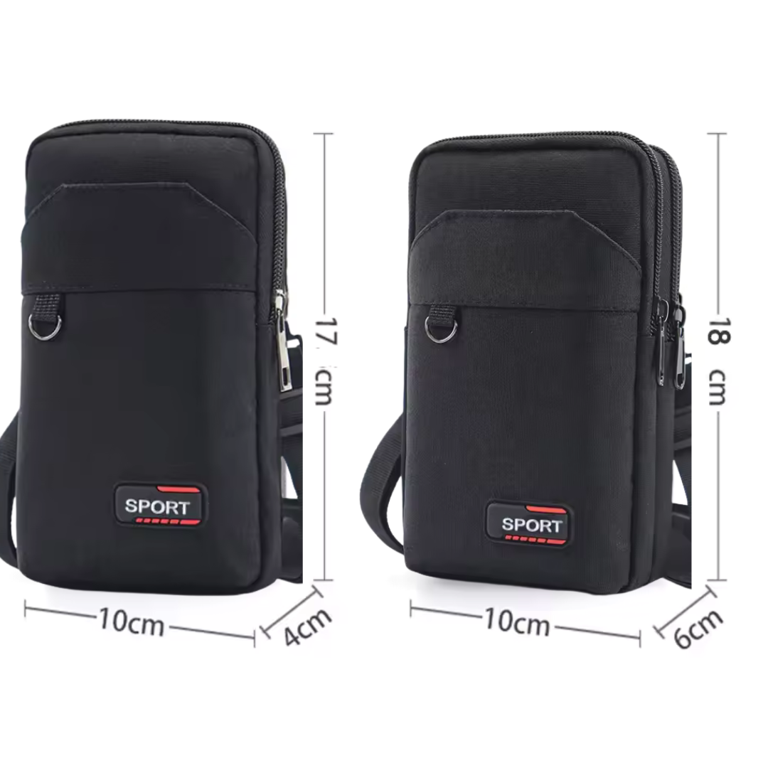 UrbanRunner Noir | Sac Banane Étanche Voyage et Sport pour Hommes