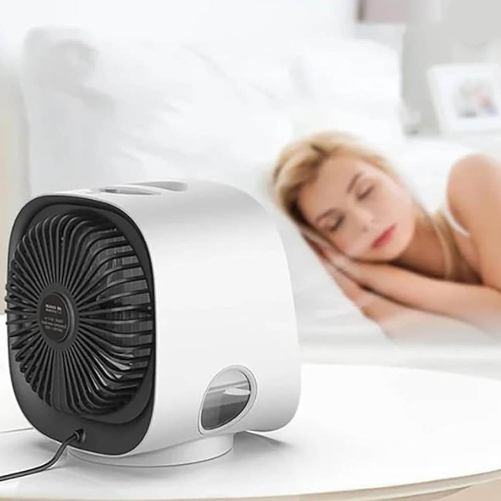 Mini Rafraîchisseur d’Air USB | Climatiseur Portable 2‑en‑1 avec Veilleuse