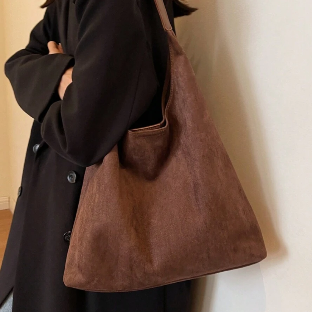 Veloria Sac Bandoulière en Suédine | Élégant, Minimaliste