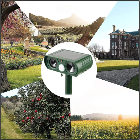 Répulsif Ultrasons Solaire | Éloigne les nuisibles, taupes, chats et les rats