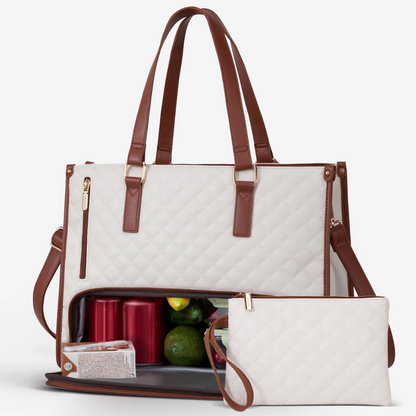 Sac Fourre-Tout Matelassé pour Ordinateur Portable | Sac Bandoulière Isotherme Élégant