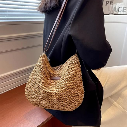 Sac D’Épaule Estival En Paille Tressée | Décontracté & Léger