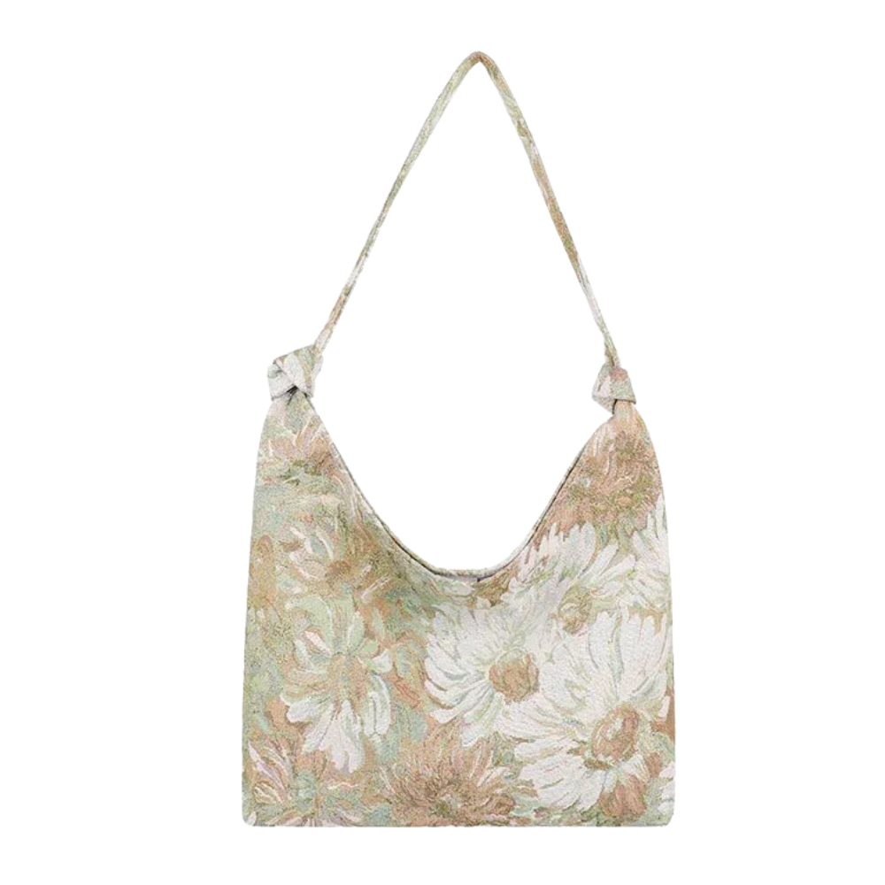 Sac Cabas Épaule en Toile Fleurie | Sac à Main Léger, Spacieux