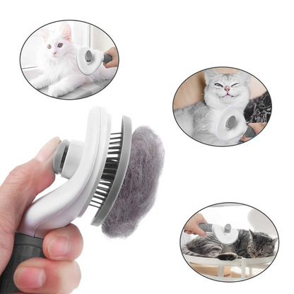 FurEase Brosse de Toilettage | Démêlante Auto-Nettoyante Chiens et Chats