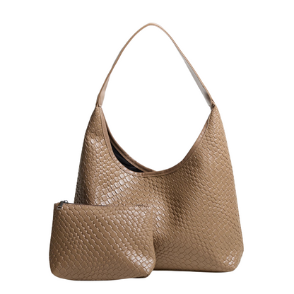 Sac Épaule Croco avec Pochette | Léger & Spacieux