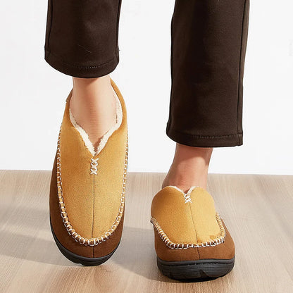 Chausson orthopédique homme bicolore à revers fourré