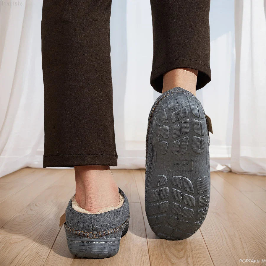 Chausson orthopédique homme effet suédine doublé chaud