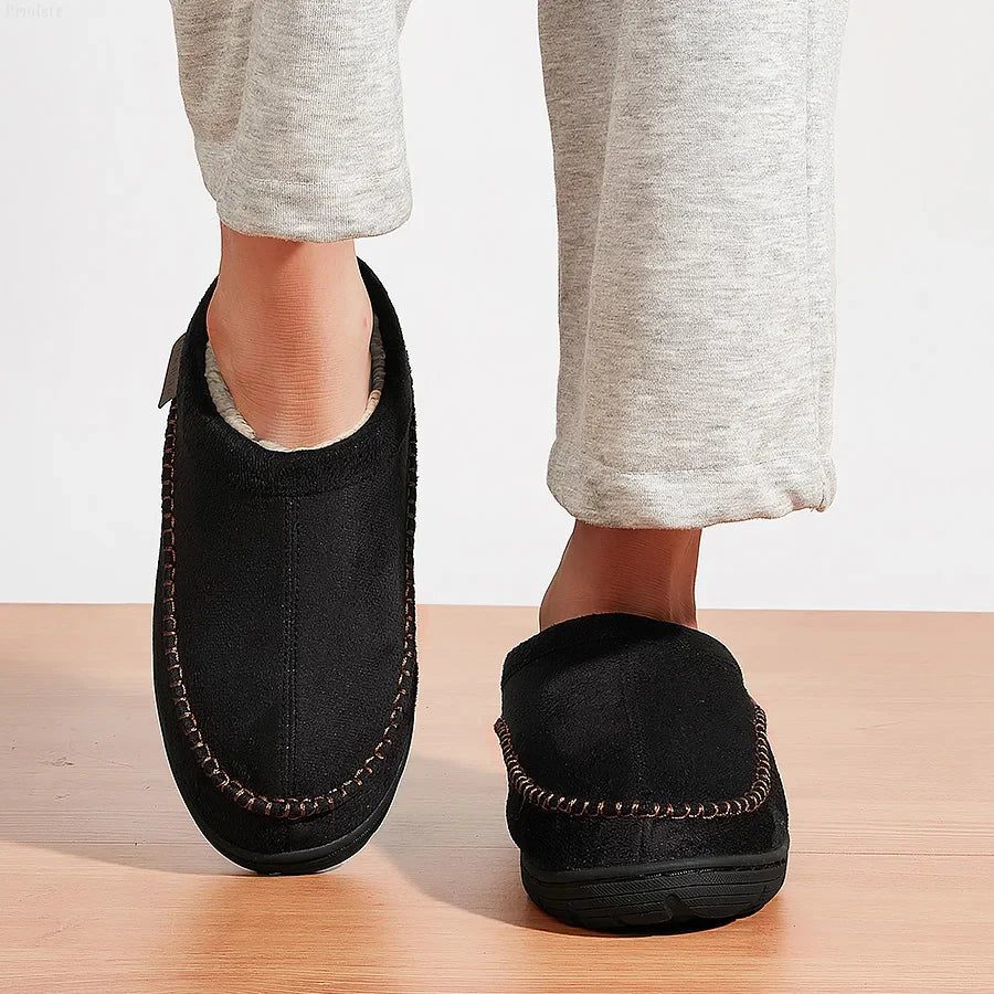 Chausson orthopédique homme effet suédine doublé chaud