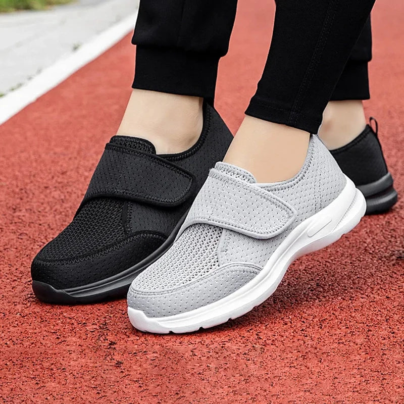 Baskets orthopédiques femme à scratch – confort pour pieds sensibles et gonflés