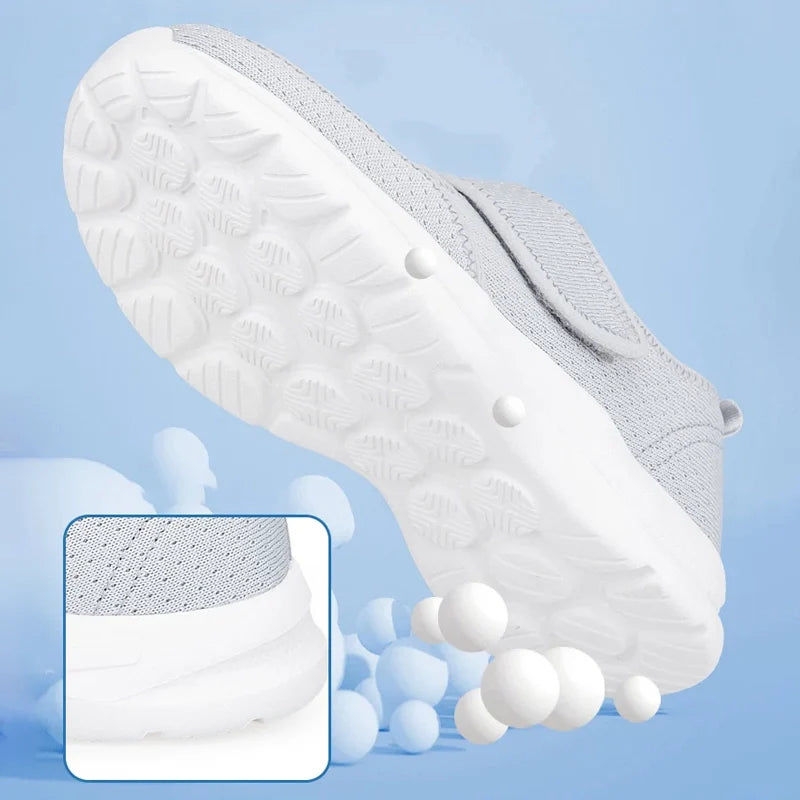 Baskets orthopédiques femme à scratch – confort pour pieds sensibles et gonflés