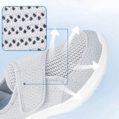 Baskets orthopédiques femme à scratch – confort pour pieds sensibles et gonflés