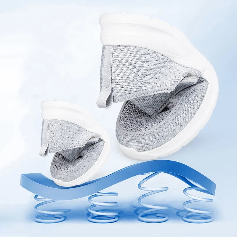 Baskets orthopédiques femme à scratch – confort pour pieds sensibles et gonflés