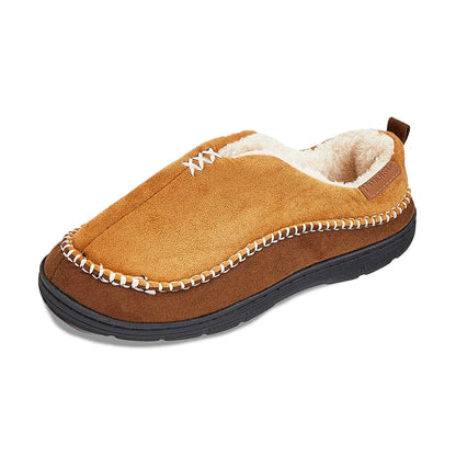 Chausson orthopédique homme bicolore à revers fourré