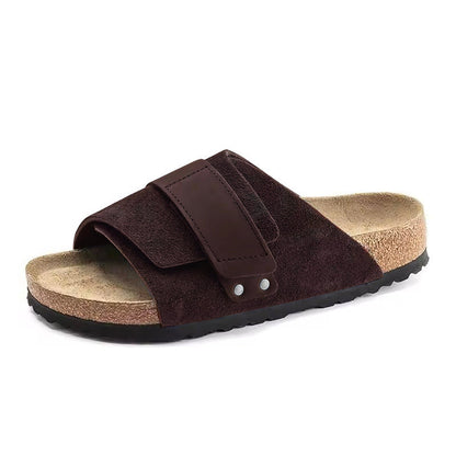 Claquette orthopédique homme en liège à scratch ajustable