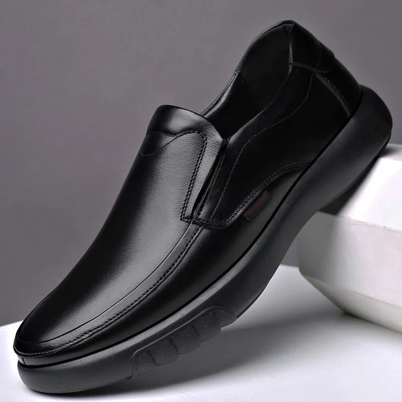 Mocassin orthopédique homme cuir lisse intérieur confort