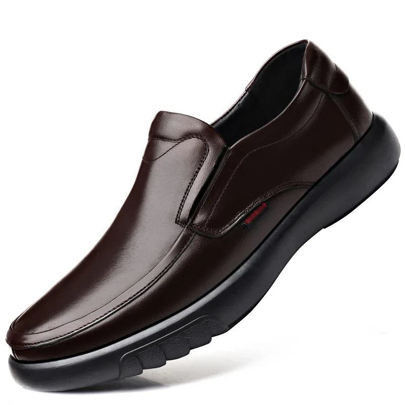 Mocassin orthopédique homme cuir lisse intérieur confort