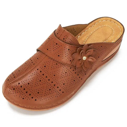 Sabot orthopédique femme fleur à petit talon