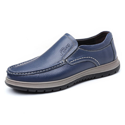 Mocassin orthopédique homme en cuir souple décontracté