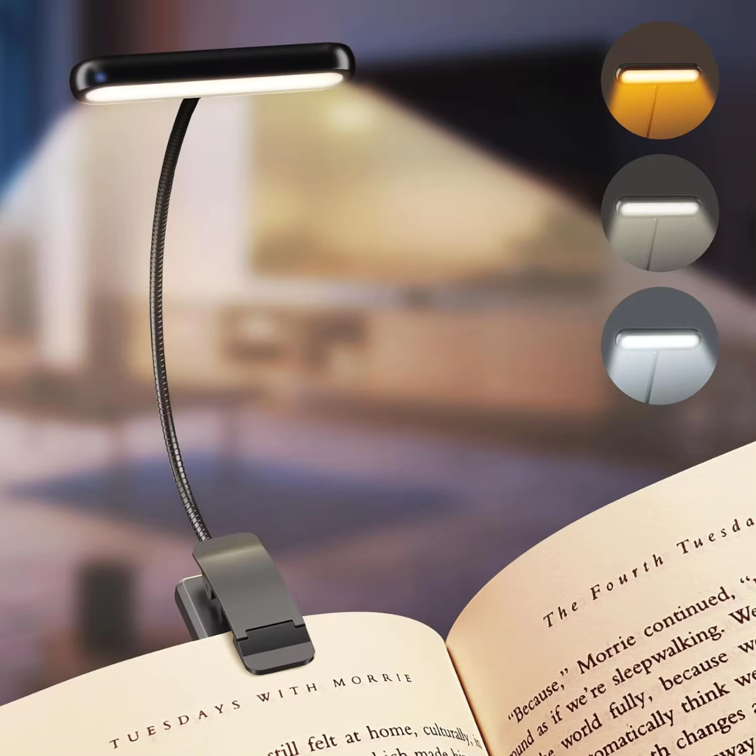Lampe de lecture LED avec clip | Rechargeable et portable