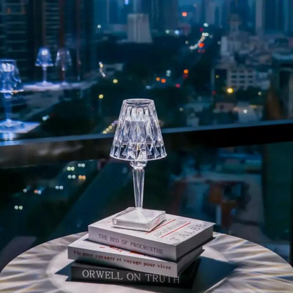 Lampe de Table Design Cristal | Éclairage LED Sans Fil Rechargeable