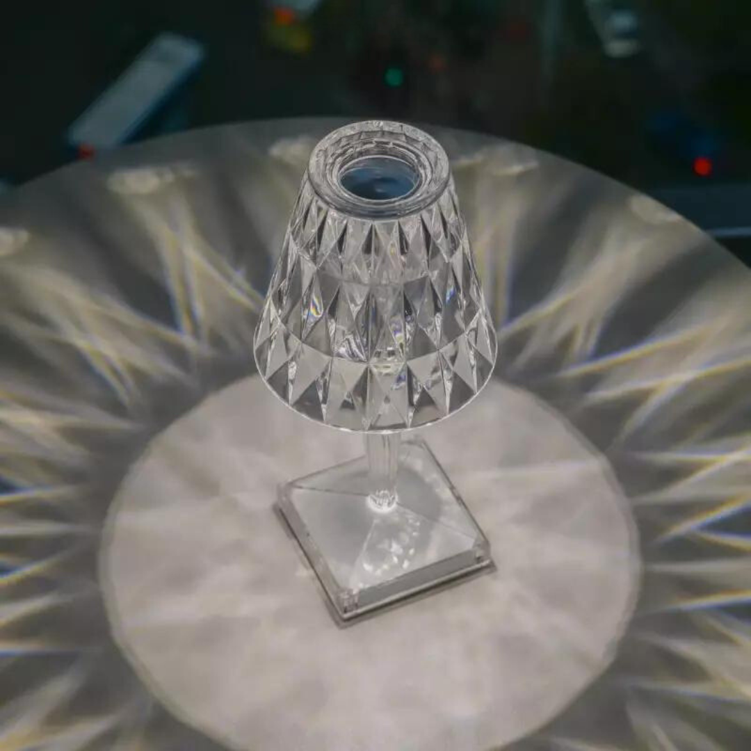 Lampe de Table Design Cristal | Éclairage LED Sans Fil Rechargeable
