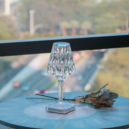 Lampe de Table Design Cristal | Éclairage LED Sans Fil Rechargeable