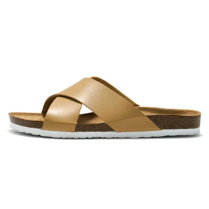 Claquette orthopédique homme à brides croisées confort