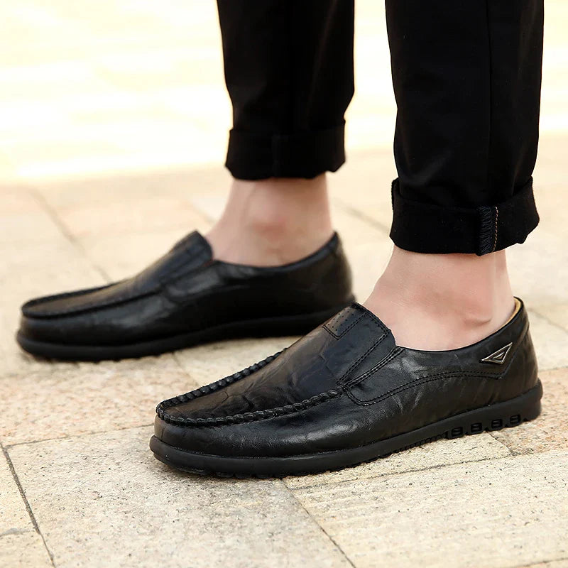 Mocassin orthopédique homme cuir souple à enfiler