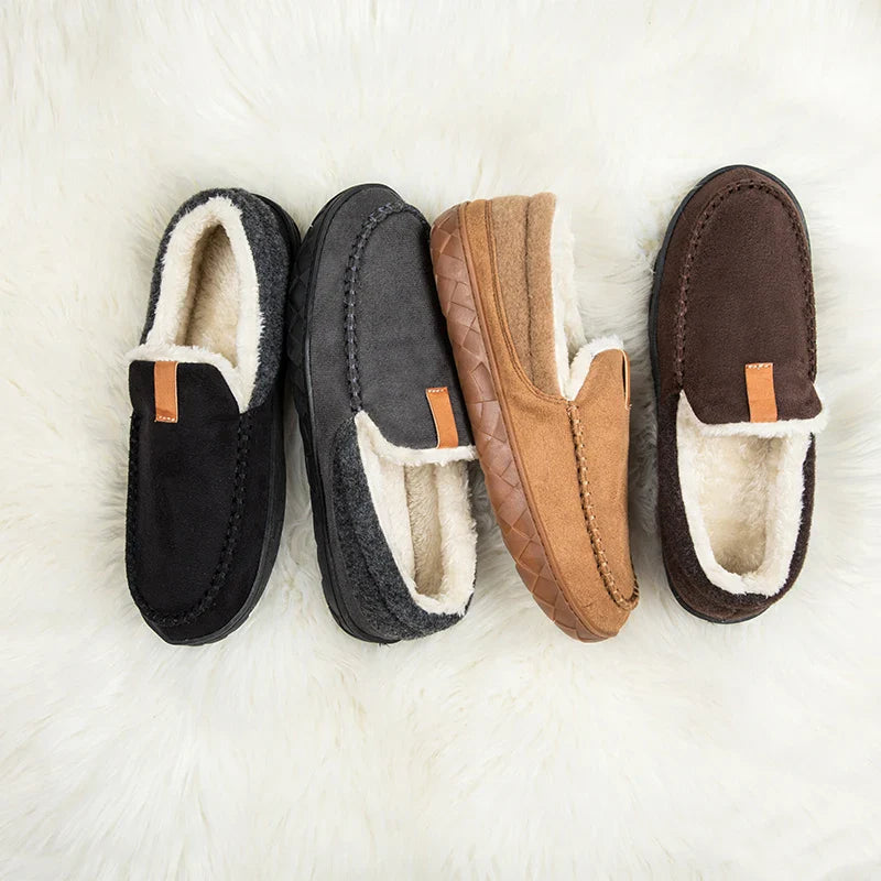 Chausson orthopédique homme style mocassin fourré