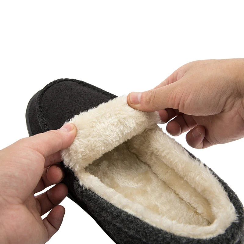 Chausson orthopédique homme style mocassin fourré