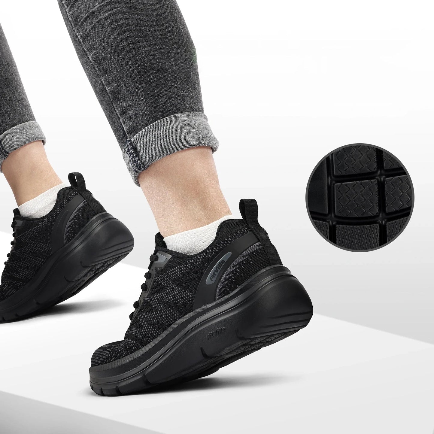 Baskets orthopédiques femme larges à plateforme – confort pour pieds sensibles et gonflés