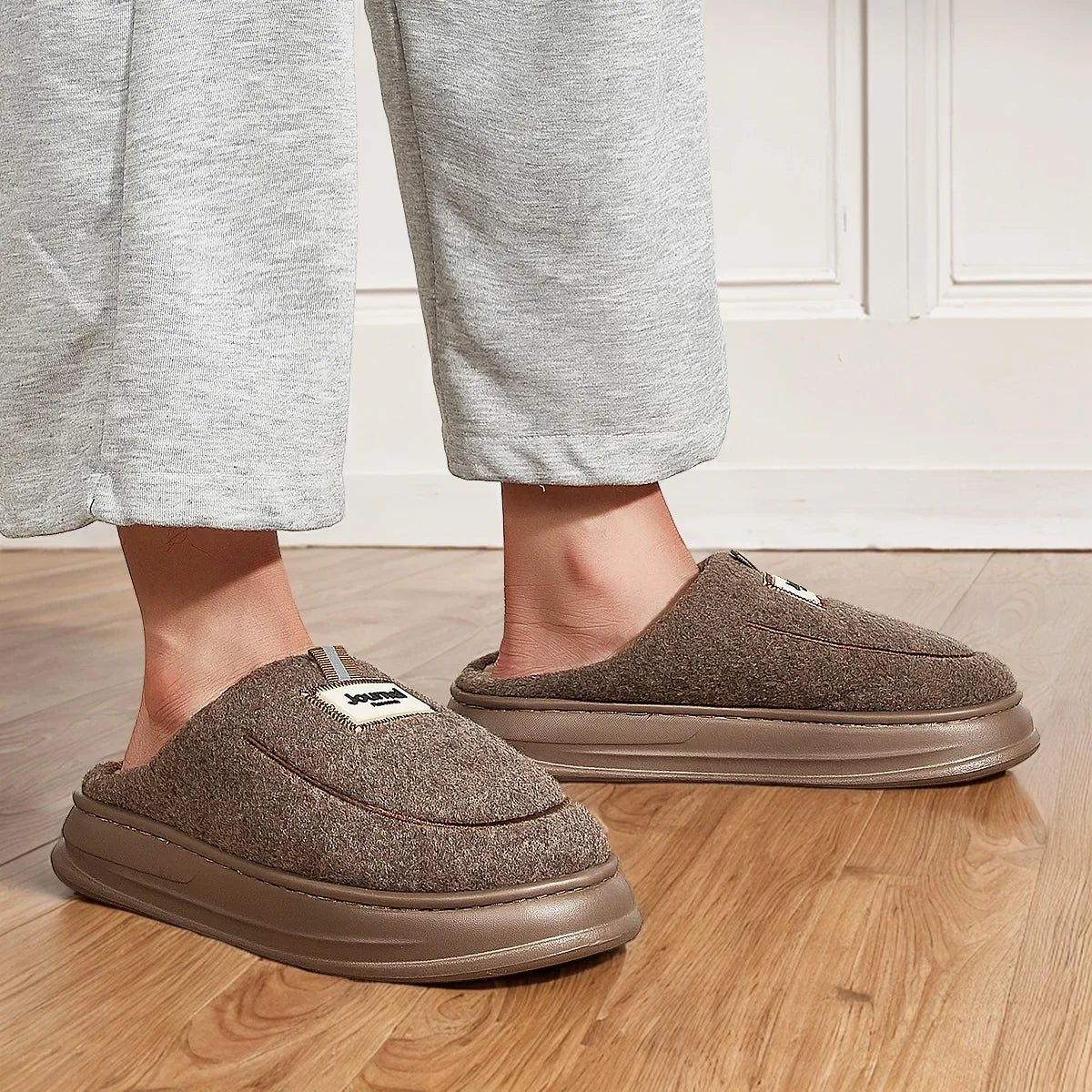 Chausson orthopédique homme en laine bouclée