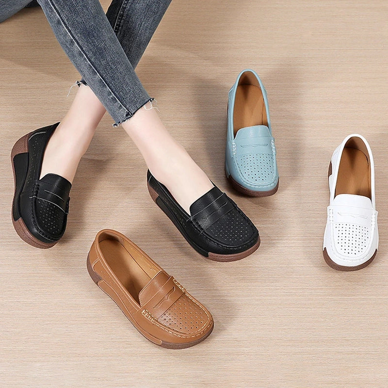 Mocassin orthopédique femme ajouré respirant