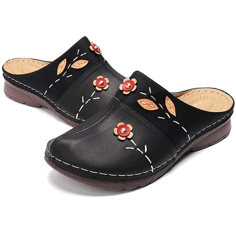 Sabot orthopédique femme brodé avec fleurs